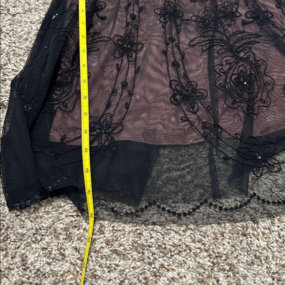 BCBGMaxAzria mesh floral beaded cocktail dress Sz 6 - Picture 11 of 11